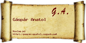 Gáspár Anatol névjegykártya